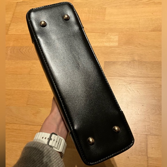 [SOLD]NEW Black Vegan Leather Baguette Shoulder Bag Clutch - Picture 7 of 8